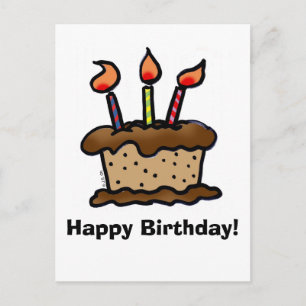 postal de la tarta de cumpleaños