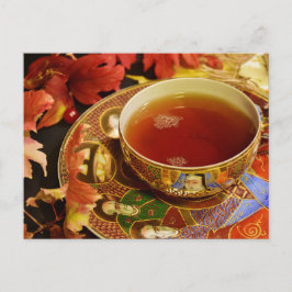 Postal de la taza de té del tiempo del té para