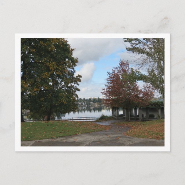 Postal de la temporada de otoño del lago Meridian (Anverso)