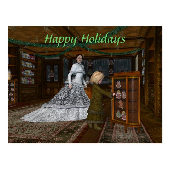 Postal de la tienda del vintage del navidad