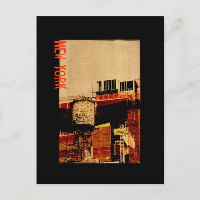 postal de la torre de agua de Nueva York (Anverso)