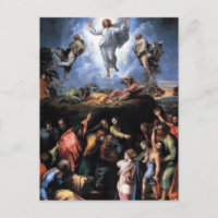 Postal de La Transfiguración de Rafael