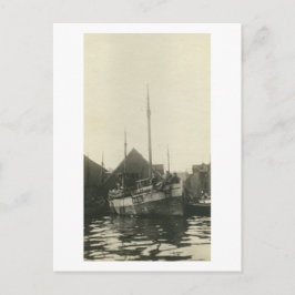 Postal de la tripulación de barco noruega antigua