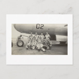 Postal de la tripulación del bombardero B-29 Antig