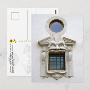 Postal de la ventana de la Bibliotheca Hertziana.