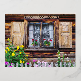 Postal de la ventana de la casa antigua