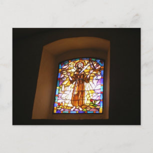 Postal de la ventana de vidrio manchado