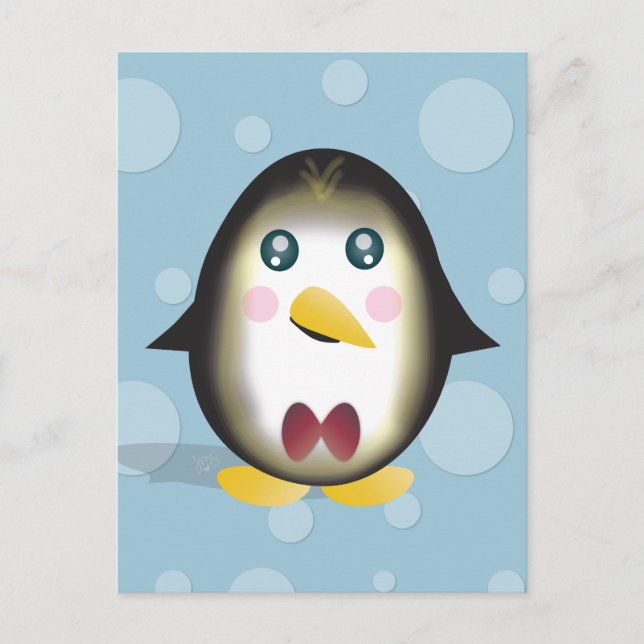 Postal de la vertical del pingüino de Chillin (Anverso)