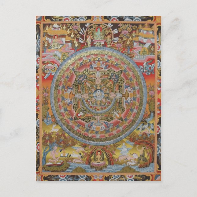 Postal de la vida de Buda (Anverso)