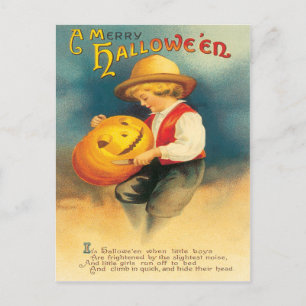 Postal de la vieja usanza de calabaza
