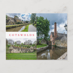 Postal de la vista Bibury de Cotswolds y Lower Sla
