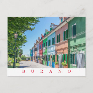postal de la vista de la calle de la isla Burano
