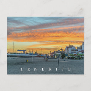postal de la vista de la puesta de sol de Tenerife