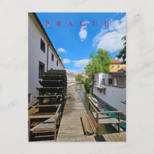 Postal de la vista del Molino de Agua de Praga