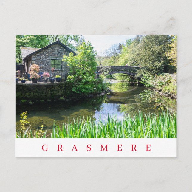 postal de la vista del río Grasmere Rothay (Anverso)