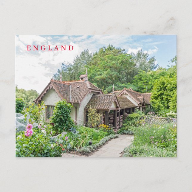 postal de la vista en cabaña inglesa (Anverso)