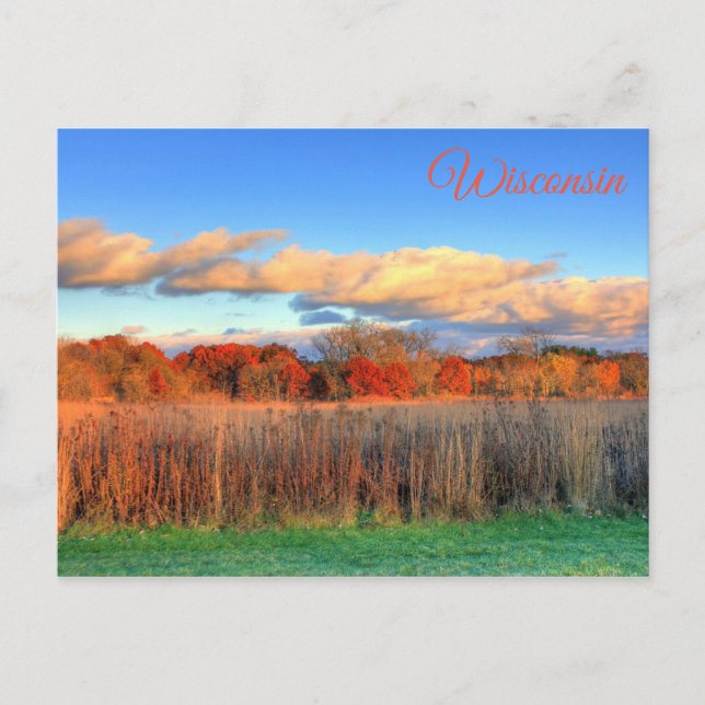 Postal de la vista panorámica de otoño de Wisconsi (Anverso)