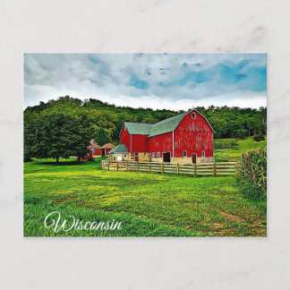 Postal de la vista panorámica de Wisconsin Red Bar