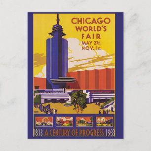 Postal de la World Fair Vintage de Chicago 1933