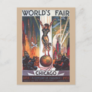 Postal de la World Fair Vintage de Chicago 1933