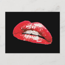 Postal de labios calientes rojos