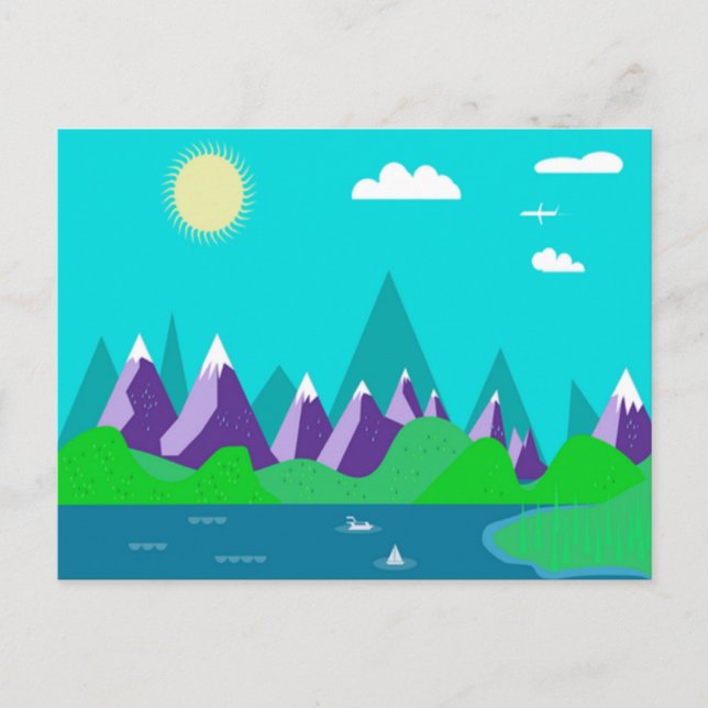 Postal de las altas montañas de hielo (Anverso)