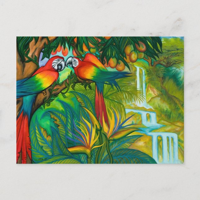 Postal de las aves del paraíso (Anverso)