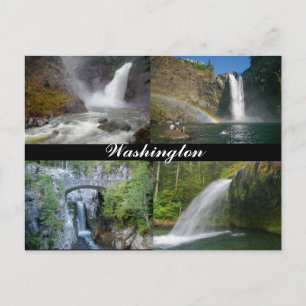 Postal de las cascadas de Washington