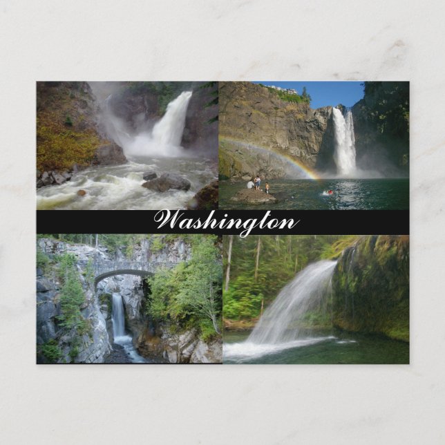 Postal de las cascadas de Washington (Anverso)