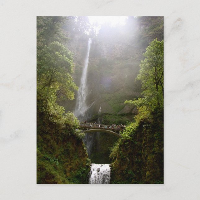 Postal de las cataratas de Multnomah, Oregón, casc (Anverso)