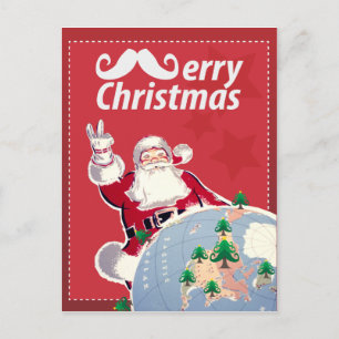 Postal de las Felices Navidad del vintage con Papá