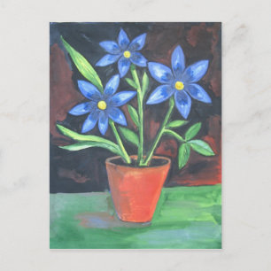 postal de las flores azules