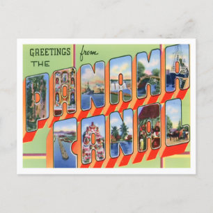 Postal de las grandes letras del Canal de Panamá