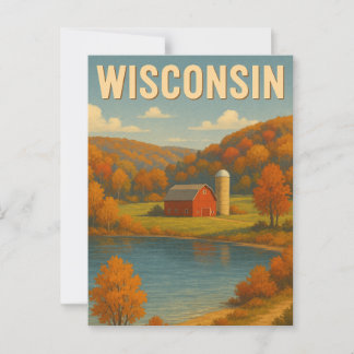 Postal de las granjas de Wisconsin