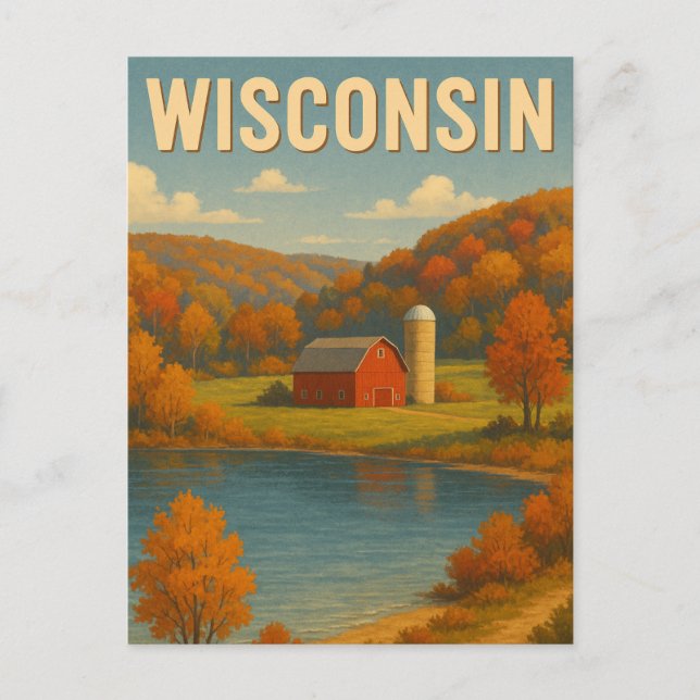 Postal de las granjas de Wisconsin (Anverso)