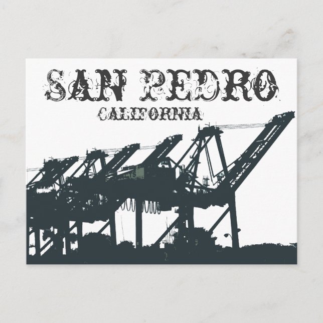 Postal de las grúas del puerto SP (Anverso)