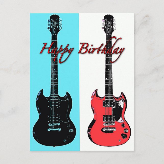 Postal de las guitarras del cumpleaños (Anverso)
