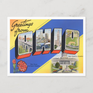 Postal de las letras grandes de Ohio