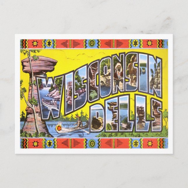 Postal de las letras grandes de Wisconsin Dells Vi (Anverso)