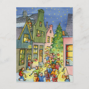 Postal de las linternas del navidad