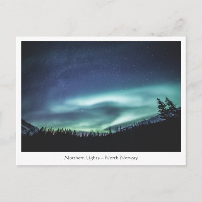 Postal de las luces del norte de Noruega (Anverso)