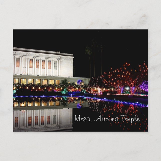 postal de las luces del templo de Mesa (Anverso)