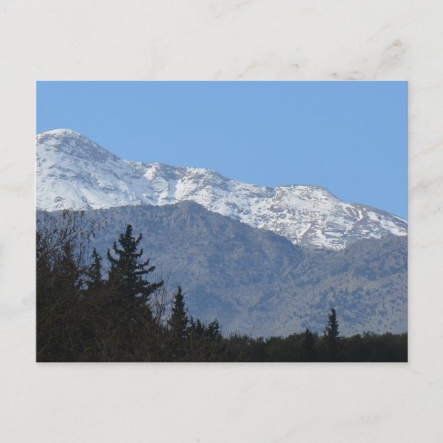 Postal de las Montañas Blancas con Nieve Toped (Anverso)