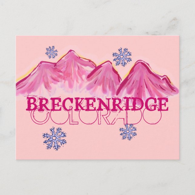 Postal de las montañas rosadas de Breckenridge Col (Anverso)