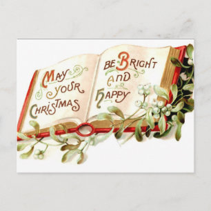 Postal de las Navidad brillantes y felices