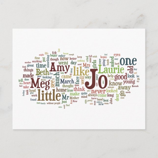 Postal de las pequeñas mujeres de Alcott (Anverso)