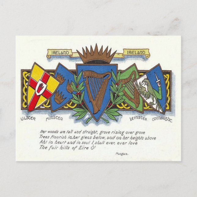 Postal de las provincias irlandesas (Anverso)