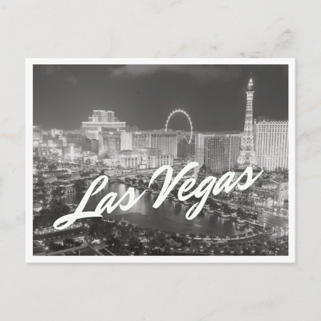 Postal de Las Vegas en blanco y negro (Anverso)