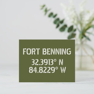 Postal de latitud y longitud de Fort Benning