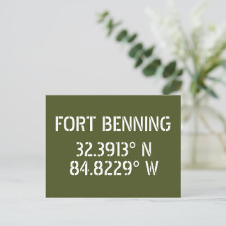 Postal de latitud y longitud de Fort Benning